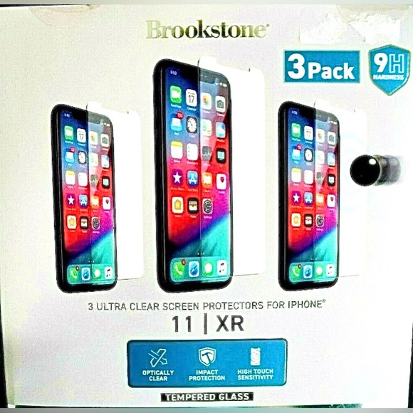 NEW BROOKSTONE 3 TEMPERED GLASS ULTRA CLEAR PROTECTORS IPHONE 11/XR - Picture 3 of 3